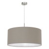 PASTERI VÝPRODEJ Závěsné svítidlo, záklana kov, povrch nikl mat, stínítko textil šedá, pro žárovku 1x60W, E27 A60, 230V, IP20, tř.1, rozměry d=380mm, h=1100mm náhled 2