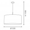PASTERI VÝPRODEJ Závěsné svítidlo, záklana kov, povrch nikl mat, stínítko textil šedá, pro žárovku 1x60W, E27 A60, 230V, IP20, tř.1, rozměry d=380mm, h=1100mm náhled 6