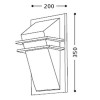 PARK VÝPRODEJ Nástěnné svítidlo, exteriérové, venkovní, základna hliník, povrch černá antracit, difuzor sklo opál, pro žárovku 1x60W, E27, A60, 230V, IP44, tř.1, 350x200x100mm náhled 3
