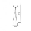 OPTICA VÝPRODEJ Stojací lampa, základna kov, povrch nikl mat, difuzor sklo opál mat, pro žárovku 2x60W, E27, A60, 230V, IP20, d=350mm, h=1570mm, s vypinačem. náhled 3
