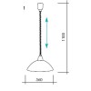 LORD 2 Závěsné svítidlo lustr, základna dřevo, buk, stínítko sklo, imitace alabastr, pro žárovku 1x60W, E27, A60, 230V, IP20, d=360mm, stahovací závěs max. l=1100mm náhled 6