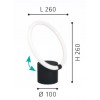 CARANACOA Stolní lampa, 1x obruč, nast. směr svícení, těleso kov, povrch bílá, difuzor plast opál, LED 12W, teplá 3000K, 1500lm, Ra80, 230V, IP20, tř.1. rozměry d=100mm, h=260mm, vč. vypínače na kabelu náhled 2