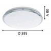 VIVI LED 16W VÝPRODEJ Stropní svítidlo, základna kov, povrch chrom, difuzor plast opál, LED 16W, teplá 3000K, 1500lm, 230V, IP20, tř.1, rozměry d=385mm, h=80mm náhled 6