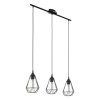 TARBES VÝPRODEJ Závěsné svítidlo, základna plast, barva černá, drátěná kostra, barva černá, pro žárovku 3x60W, E27, A60, 230V, IP20, zař.tř.2, hlavice d=175mm, sestava l=790mm, závěsný kabel h=1100mm, lze náhled 1