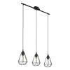 TARBES VÝPRODEJ Závěsné svítidlo, základna plast, barva černá, drátěná kostra, barva černá, pro žárovku 3x60W, E27, A60, 230V, IP20, zař.tř.2, hlavice d=175mm, sestava l=790mm, závěsný kabel h=1100mm, lze náhled 2