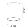 POLASSO Stropní svítidlo, materiál hliník, plast, povrh vnější černá, vniřní měď, LED 1x3,3W, teplá, 340lm/cca 20W žár., 230V, IP20, tř.2, rozměry d=100mm, h=120mm náhled 5