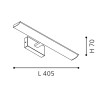 TABIANO Nástěnné svítidlo, těleso kov, povrch chrom lesk, difuzor plast bílý, LED 2x3,4W, neutrální 4000K, 2x300lm/cca 2x15W žár., 230V, IP20, tř,2, l=405mm, h=70mm, svítí dolů náhled 4