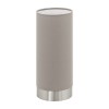 PASTERI VÝPRODEJ Stolní lampa, základna kov, povrch nikl mat, stínítko textil bílá, pro žárovku 1x40W, E27, 230V, IP20, tř.2, rozměry d=120mm, h=255mm, dotykový vypínač a stmívač náhled 3