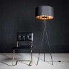 FONDACHELLI VÝPRODEJ Stojací lampa, trojnožka, základna kov, povrch nikl mat, stínítko textil vnější bílá, vnitřní stříbrná, pro žárovku 1x60W, E27, A60, 230V, IP20, tř.2, rozměry d=510mm, h=1515mm, vypínač na náhled 6