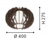 STELLATO Přisazené stropní svítidlo, základna kov, povrch nikl mat, stínítko dřevo javor s průzory, difuzor sklo opál, pro žárovku 1x60W, E27, A60, 230V, IP20, tř.1, rozměry d=400mm, h=275mm náhled 4