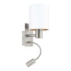 PASTERI VÝPRODEJ Nástěnné svítidlo, flexi rameno, husí krk, základna kov nikl mat, stínítko textil šedohnědá, pro žárovku 1x40W, E27 + LED 3,5W, 380lm, teplá 3000K, 230V, IP20, tř.1, 150x380x195mm, vč vypí náhled 6