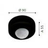 DETECT ME 6 PIR - Stropní přisazený senzor pohybu pro osvětlení, povrch černá , úhel záběru 360°, dosah 12m, 10s-15min, soumrak 3-2000lx, max.1000W, 230V, IP44, d=90mm, h=55mm náhled 3