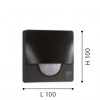 DETECT ME 3 PIR - Nástěnný  senzor pohybu pro osvětlení, povrch černá, úhel záběru 160°, dosah 12m, 10s-15min, soumrak 3-2000lx, max.1200W, 230V, IP44, rozměry 100x100mm náhled 3
