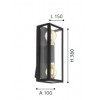 ALAMONTE 1 Nástěnné venkovní svítidlo, základna kov, povrch černá, krycí sklo čiré, pro žárovku 2x60W, E27, 230V, IP44, tř.1. rozměry 380x150x100mm náhled 2