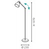 PRIDDY VÝPRODEJ Stojací lampa, těleso kov, povrch černá mat, vnitřní bílá, pro žárovku 1x40W, E27, A60, 230V, IP20, zař.tř.1, stínítko d=155mm, základna d=230mm, h=1370mm, vč. vypínače na kabelu náhled 3