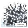 VR BASIC 100 LED řetěz bílá svítí stále IP44, 10m VÝPRODEJ Spojovatelný vnitřní/venkovní vánoční řetěz, 100 LED studená, svítí stále, svítící část 10m, rozteč 0,1m, IP44, kabel černá, trafo SAMOSTATNĚ náhled 1