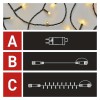 VR BASIC TR 100 LED teplá svítí stále 10m IP44 VÝPRODEJ Spojovatelný vnitřní/venkovní vánoční řetěz, 100 LED teplá, svítí stále, svítící část l=10m, rozteč 0,1m, časovač 6h/18h, vč trafa 12W, 230V/30V, max 800 LED, IP44, prodluž kabel černá 5m náhled 7