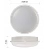 COMINE R 20W IP65 Přisazené venkovní svítidlo, kruhové, těleso plast bílá, difuzor plast opál, LED 20W, 1900lm, neutrální 4000K, Ra80, 230V, IP65, rozměry d=220mm, h=75mm. náhled 2
