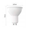LED žárovka GU10 3W Světelný zdroj, LED 3W, 535lm, GU10 ES50, neutrální 4000K, Ra80, vyzař úhel 100°, 230V, d=50mm, l=55mm, stř život 50000 hod. náhled 2