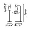 HUTA TABLE LAMP LED 1x4W Stolní lampa, nast směr svícení, základna kov, těleso kov, povrch lak černá mat, difuzor plast mat, LED 1x4W, teplá 3000K, 400lm, 230V, IP20, tř.2. rozměry základna 50x80mm h=180mm náhled 5