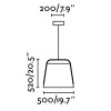 STOOD Závěsné svítidlo, základna kov, těleso kov, povrch lak černá mat, stínítko dřevo třešňové, pro žárovku 1x15W, E27, 230V, IP20, tř.2. rozměry stínítko d=500mm h=520mm, vč závěsu l=2000mm, l náhled 4