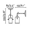 LIST FOCO Nástěnné svítidlo, nastavitelný směr svícení, základna kov, stínítko kov, povrch lak černá, pro žárovku 1x15W, E27, 230V, IP20, tř.2. rozměry d=85mm h=335mm náhled 3