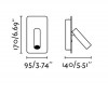 SUAU Nástěnné svítidlo, základna hliník, barva stříbrná, LED 1x3W, 3000K, 140lm, 230V, IP20, rozměry: l=170mm, d=95mm, h=140mm náhled 8