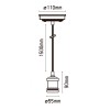 EDISON YEAR 60W E27 závěsná Retro závěsné svítidlo, těleso kov, povrch mosaz imitace opotřebení, pro žárovku 1x60W, E27, 230V, IP20, objímka d=55mm, h=90mm, kabel textilní úplet černý, l=1500mm náhled 4