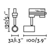 PLOT Bodové svítidlo na lištu, nastavitelný směr svícení, základna kov, těleso kov, povrch lak bílá mat, pro žárovku 1x8W, GU10, 230V, IP20, tř.1. rozměry 130x32x100mm náhled 5