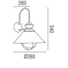 NAUTICA-P Nástěnné svítidlo těleso kov, imitace rezavá a opotřebení, krycí sklo čiré, pro úspornou žárovku 1x12W, E27, 230V, IP33, d=260mm, h340mm náhled 2