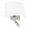 NIRTAM WALL LED Nástěnné svítidlo, těleso kov, povrch nikl matný, stínítko textil černý pro žár. 1x20W E27 A60, směrovatelná LED 1x3W, teplá 3000K, 200lm/cca 10W žár., 230V, IP20, tř.1, 130x325x290mm, s vyp. náhled 2
