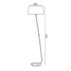 HOTEL Stojací lampa, těleso kov, povrch kombinace chrom+černá, stínítko textil černá pro úspornou žárovku 1x20W E27, 230V, IP20, d=405mm, h=1530mm, s vypínačem náhled 3