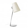 LUPE Stolní lampa, těleso kov, povrch chrom, stínítko textil bílý, pro žárovku 1x20W E27 A60, 230V, IP20, tř.2, h=530mm, přív. kabel 2m, s vypínačem náhled 1