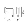 SAMI LED 3W Nástěnné svítidlo, těleso kov a plast, povrch bílá, ohebné rameno povrch silikon, LED 3W, teplá 2700K, 120lm/cca 6W žár, vyzař úhel 30°, Ra80, 230V, IP20, tř.2, rozměry l=300mm, h=250mm, s vy náhled 2