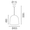 CRÁTER Závěsné svítidlo, materiál hliník, barva vnější černá, vnitřní zlatá, pro žárovku 3x40W, E27, 230V, IP20, rozměry klobouk d=455mm, h=490mm, h=1800mm, závěs lze zkrátit náhled 2