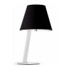 MOMA Stolní lampa, těleso kov, povrch chrom lesk, stínítko textil barva černá, difuzor plast opál, pro žárovku 1x60W, E27, 230V, IP20, rozměry 230x170x440mm, vypínač na kabelu náhled 1