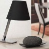 MOMA Stolní lampa, těleso kov, povrch chrom lesk, stínítko textil barva černá, difuzor plast opál, pro žárovku 1x60W, E27, 230V, IP20, rozměry 230x170x440mm, vypínač na kabelu náhled 4