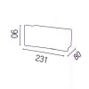 ESCA Vestavný/instalační box pro svítidlo, materiál PVC, rozměry 231x90x80mm náhled 2