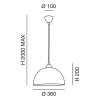 NICE S Závěsné svítidlo, těleso kov. stínítko sklo bílé, pro žárovku 1x60W, E27, A60, 230V, IP20, tř.1, d=260mm, vč. transparentního záv kabelu h=2000mm, lze zkrátit náhled 4