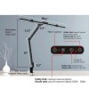 ADMIN 3S, 24W, CCT Stolní pracovní lampa, hliník, černá, 24W, 1400lm, stmívatelná 5 kroků , CCT nast teplota teplá 3000K - denní 6500 K, Ra >92, vč. adaptéru 230V/24V, IP20, rozměry v=840mm, l=720mm, úchyt svěrka náhled 6