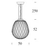 PINECONE Závěsné svítidlo, základna kov, těleso kov, povrch mosaz zlatá lesk, krycí sklo čiré, pro žárovku 1x116W, E27, 230V, IP20, tř.1. rozměry d=300mm h=360mm, včetně závěsu l=2500mm, lze zkrátit náhled 4