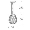 PINECONE Závěsné svítidlo, základna kov, těleso kov, povrch chrom stříbrná lesk, krycí sklo čiré, pro žárovku 1x116W, E27, 230V, IP20, tř.1. rozměry d=300mm h=360mm, včetně závěsu l=2500mm, lze zkrátit náhled 3