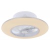 CALW Stropní ventilátor s osvětlením, těleso kov, povrch bílá a stříbrná, difuzor plast opál, LED 40W, 1900lm,  CCT přepín teplota teplá 3000K, neutr 4500K, denní 6000K, stmív, rozměry d=580mm, h=230mm. náhled 1