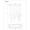 BLACKY Závěsné svítidlo, těleso kov, povrch černá mat, stínítko sklo kouřové a jantarové, pro žárovku 8x40W, E14, 230V, IP20, tř.1, rozměry 940x340, vč. závěs kabelů l=1200mm, lze zkrátit. náhled 10