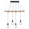 COBURG Závěsné svítidlo, kabely s objímkou, základna kov, povrch černý, objímka dřevo, pro žárovku 4x60W, E27, 230V, IP20, rozměry 900x70mm, vč závěs kabelů s textilním béžovým úpletem h=1200mm, lze zkrátit. náhled 1