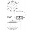 KALLA 5x25W E27 Přisazené stropní svítidlo, těleso kov, povrch chrom lesk, křišťály sklo čiré, stínítko sklo šedé, pro žárovku 5x25W E14, 230V, tř.1, rozměry 280x350mm náhled 5