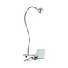 MINONITA LED 3W ÚCHYT NA KLIP Bodové svítidlo, flexibilní rameno, husí krk, těleso kov, povrch nikl mat, chrom detaily, LED 3W, 150lm, teplá 3000K, 230V, IP20, d=35mm, l=430mm, vč vypínače na kabelu, úchyt na klip náhled 1