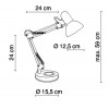 FAMOUS Stolní lampa, dvě ramena, těleso kov, plast, povrch červená, pro žárovku 1x40W, E27, A60, 230V, IP20, tř.1, rozměry l=420mm, h=620mm, vč vypínače náhled 5