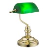 ANTIQUE Stolní lampa, základna kov, povrch mosaz, kryt sklo zelená, pro žárovku 1x60W, E27, 230V, IP20, tř.1, rozměry 260x190x360mm, vč vypínače náhled 2