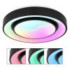 POMA 24W, CCT, RGB Stropní svítidlo, těleso kov, povrch černá mat a bílá mat, dif plast opál, LED 24W, 2500lm, CCT nastav teplota teplá 3000K-denní 6500K pomocí ovl, RGB, stmív., d=380mm, h=75mm. náhled 1